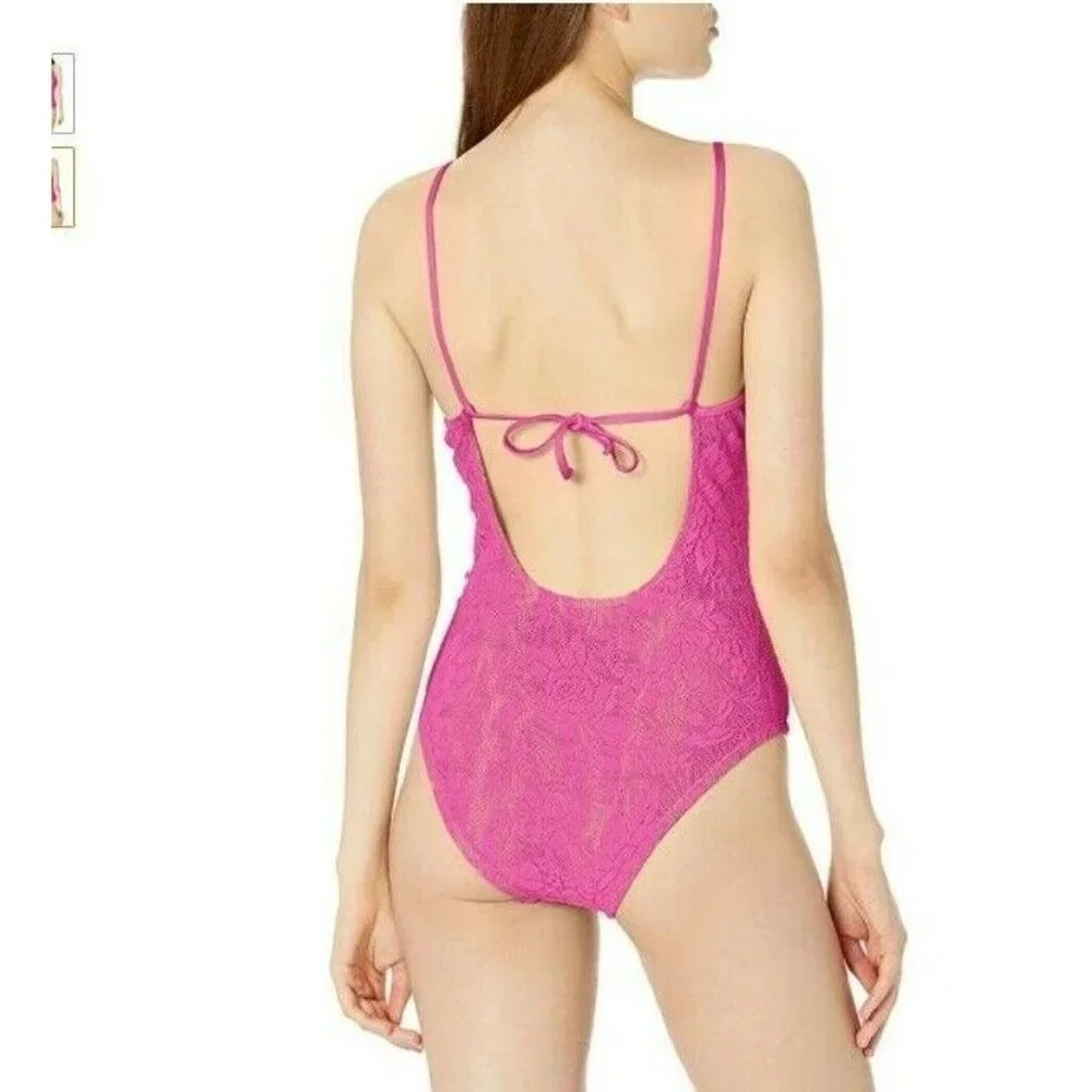 BCBGeneration Women's One Piece Swimsuit, Hot Pink Size XXS